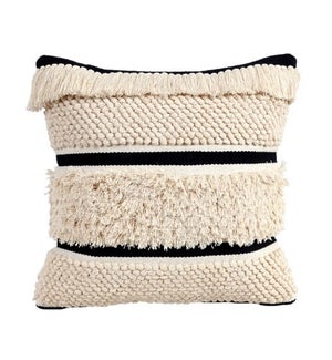 Cotton Black Stripe Textured Pillow