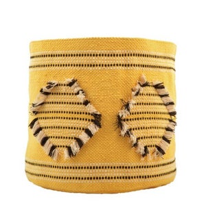 Cotton Yellow Diamond Pattern Basket