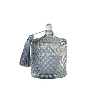 Glass Jar Candle Gray With Tassel