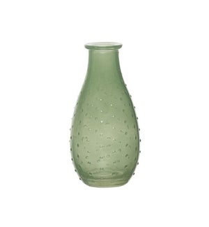 Glass Green Hobnail Vase