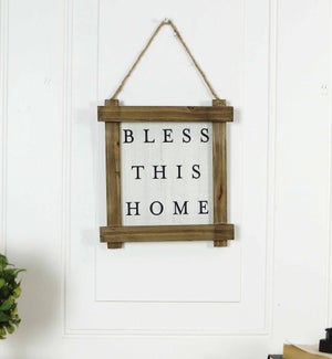 8in Distressed Wood Bless This Home Sign