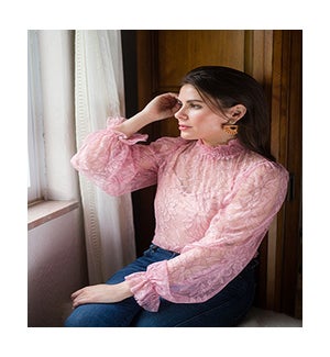 Blush Lace Blouse, 1S, 1M, 1L, 1XL