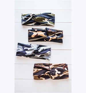 Camo Twisted Headband 4 Ast