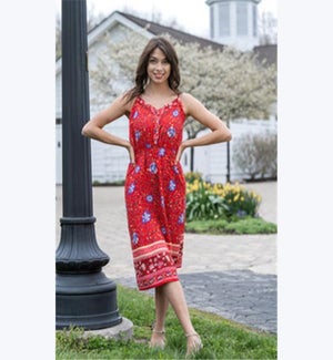 Red Floral Dress, 2 S/M, 2 L/XL, 2 XXL