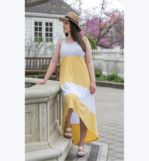 Colorblock Maxi Dress, 1S, 1M, 1L, 1XL