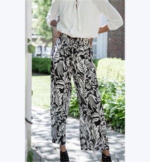 Tropical Print Palazzo Pants, 1S,1M, 1L,1XL