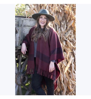 Color Blocked Poncho