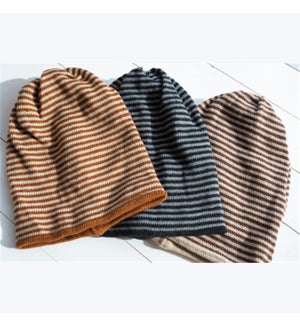 Striped Slouch Beanie, 3 ast.