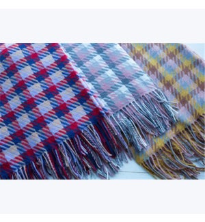 Houndstooth Plaid Scarf, 3 ast.