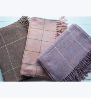 Window Pane Check Scarf, 3 ast.