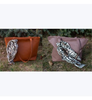 Tote with Leopard Scarf, 2 ast.