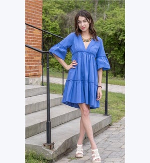 Ocean Blue Ruffle Mini Dress 1S/1M/1L/1XL