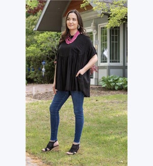 Black Babydoll Tunic, 1S, 1M, 1L, 1XL