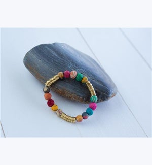 Beaded Kantha Stretch Bracelet