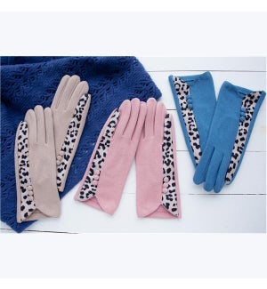 Leopard Accent Gloves, 3 Ast