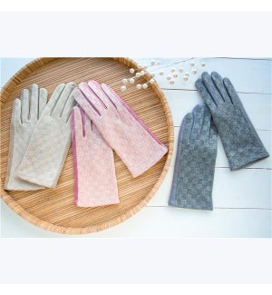 Chenille Checkerboard Gloves, 3 Ast