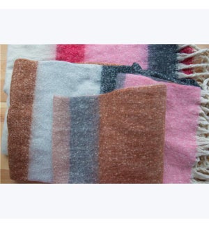 Cozy Striped Blanket Scarf, 3 Ast