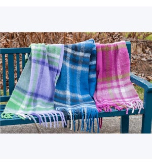 Cozy Plaid Blanket Scarf, 3 Ast