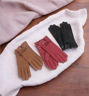 Vegan Leather Knotted Gloves, 3 Ast.