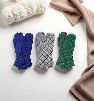 Plaid Gloves with Notch, 3 ast.