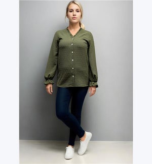 Swiss Dot Ruffle Blouse 1S, 1M, 1L, 1XL