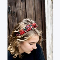 Red Plaid Headband 2 Ast