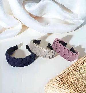 Corduroy Braided Headband 3 Ast