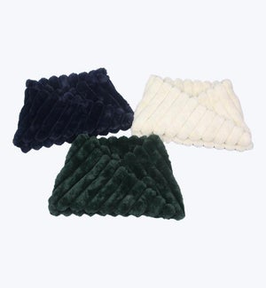 Plush Textured Faux Fur Neck Warmer 3 Ast