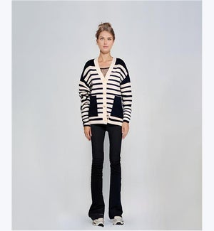 Striped Button Cardigan