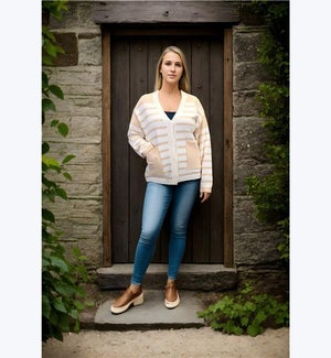 Striped Button Cardigan