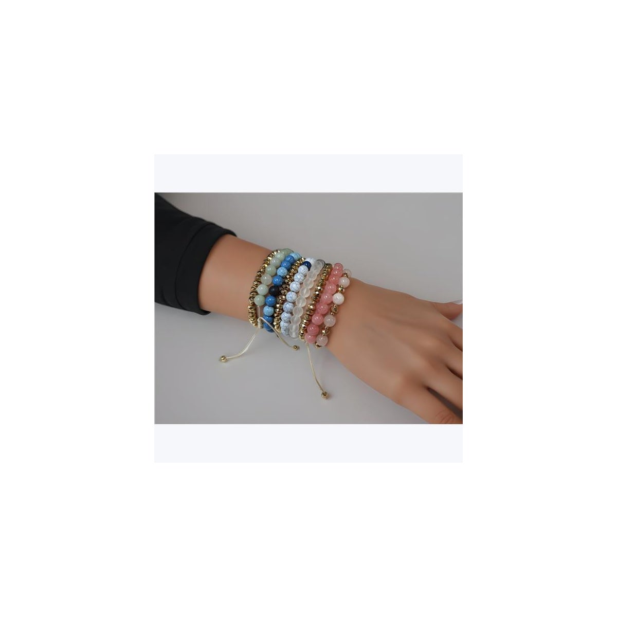 Bead Stacking Bracelets 3 Pcs Set 3 Ast