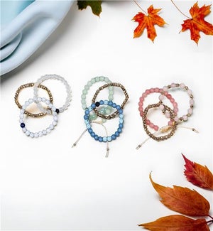 Bead Stacking Bracelets 3 Pcs Set 3 Ast