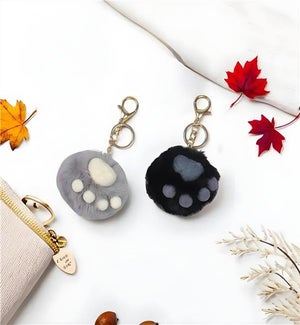 Paw Print Puff Purse Charm/Keyring 2 Ast