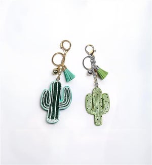 Bejeweled Cactus Purse Charm/Keyring 2 Ast