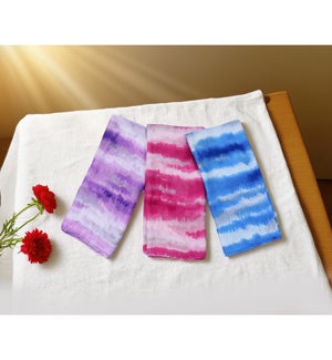 Polyester Lightweight Tie-Dye Stripes Scarf, 3 Ast.