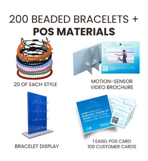 Assortment of 200 Beaded Bracelets - Free Bracelet Display and Free Video Brochure