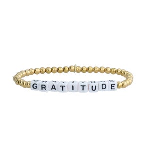 Virtu Made 14K Gold Beaded Bracelet - Gratitude
