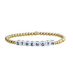 Virtu Made 14K Gold Beaded Bracelet - Strength