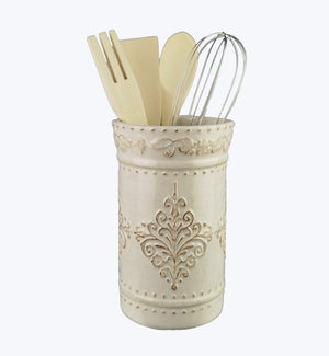 Ceramic French Country Kitchen Tool Holder with 4 Tools