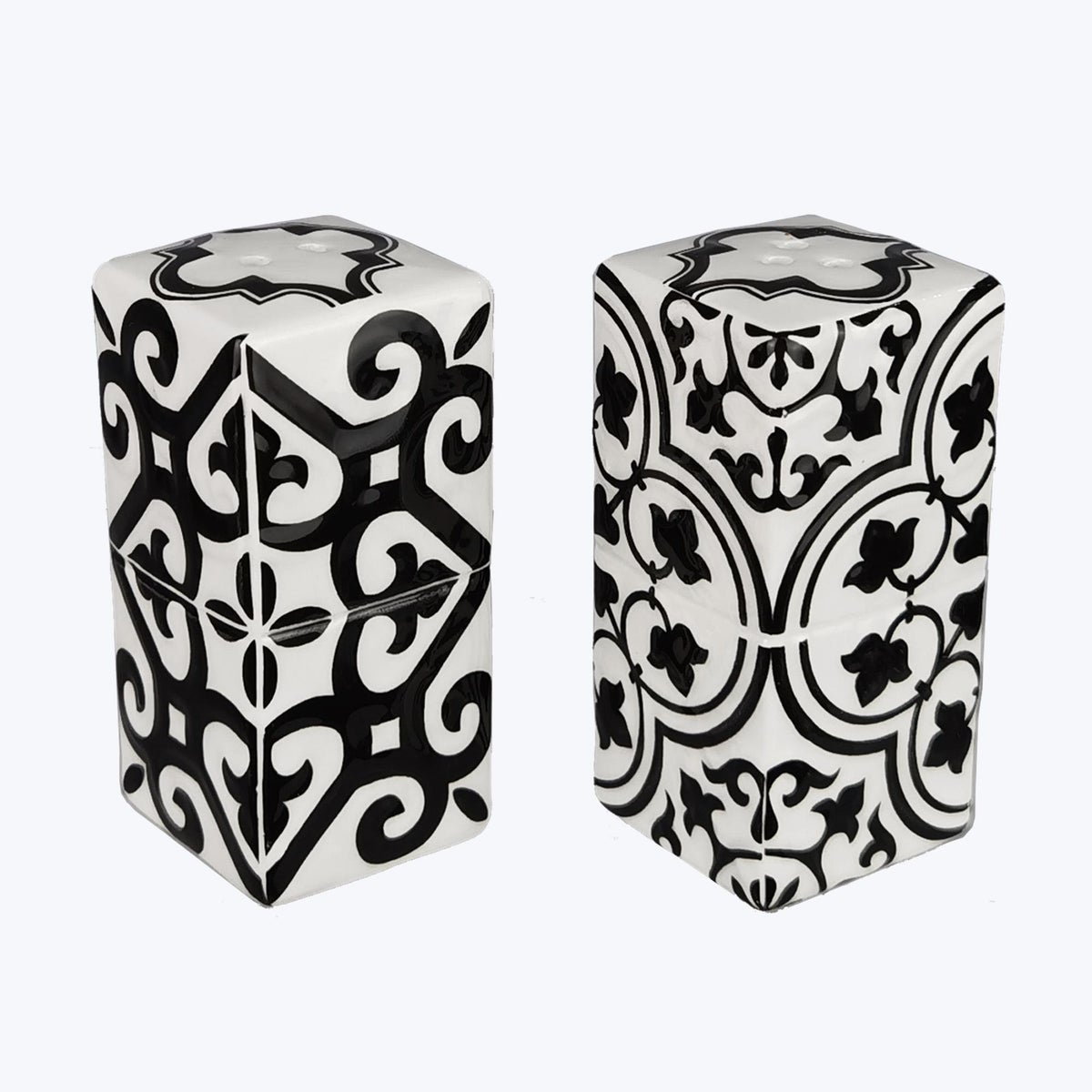 Ceramic Moroccan Tile Design Salt & Pepper Shakers, 2pcs/ Set