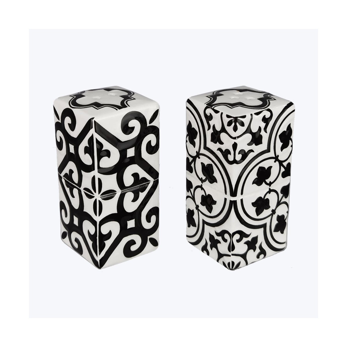 Ceramic Moroccan Tile Design Salt & Pepper Shakers, 2pcs/ Set