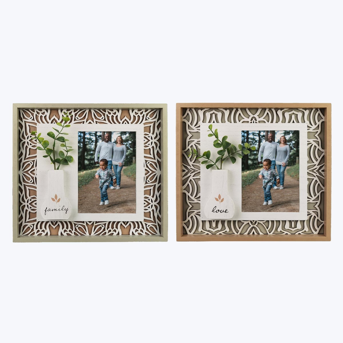 Wood 4X6 Photo Frame with Cutout Design.2 Ast
