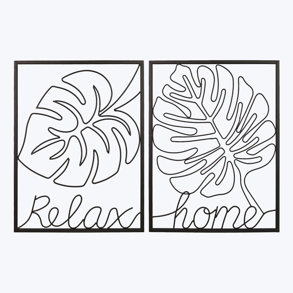 Metal Palm Leaf Wall Sign.  2 Assorted Home, Relax
