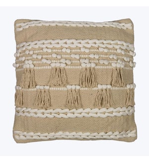 Cotton 18X18 Pillow with Tassel