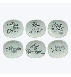 Ceramic Turquoise Country Gift/Tokens, 6 AST