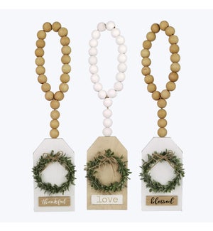 Wood Gift Tag with Blessing Bead, 3 Assorted