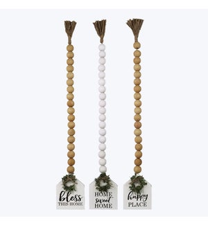 Wood Blessing Bead Hang Tag, 3 Assorted