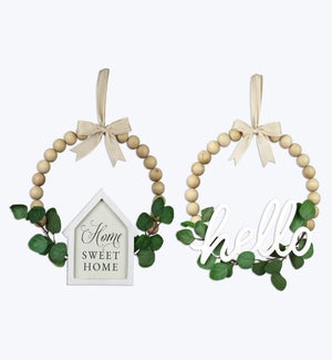 Wood Blessing Bead Wall Sign, 2 Assorted