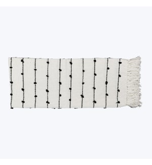 Cotton Hand Woven Throw, Black and White