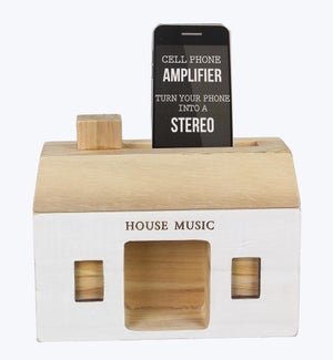 Wood House Shaped Phone Sound Amplifier
